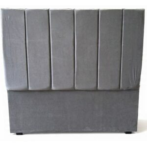 CABECERA MATRIMONIAL RAYADA TERCIOPELO GRIS PLATA