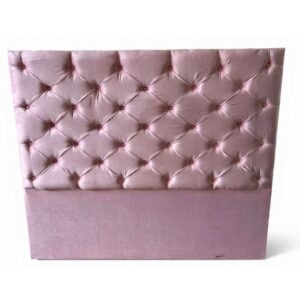 CABECERA KING SIZE CAPITONADA TERCIOPELO ROSA PALO