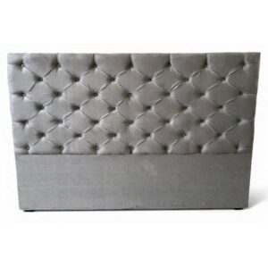 CABECERA KING SIZE CAPITONADA TERCIOPELO GRIS PLATA