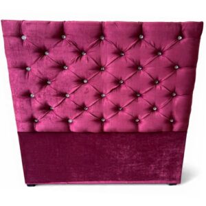 CABECERA MATRIMONIAL BOTÓN DIAMANTE TERCIOPELO VINO