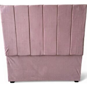 CABECERA MATRIMONIAL RAYADA TERCIOPELO ROSA